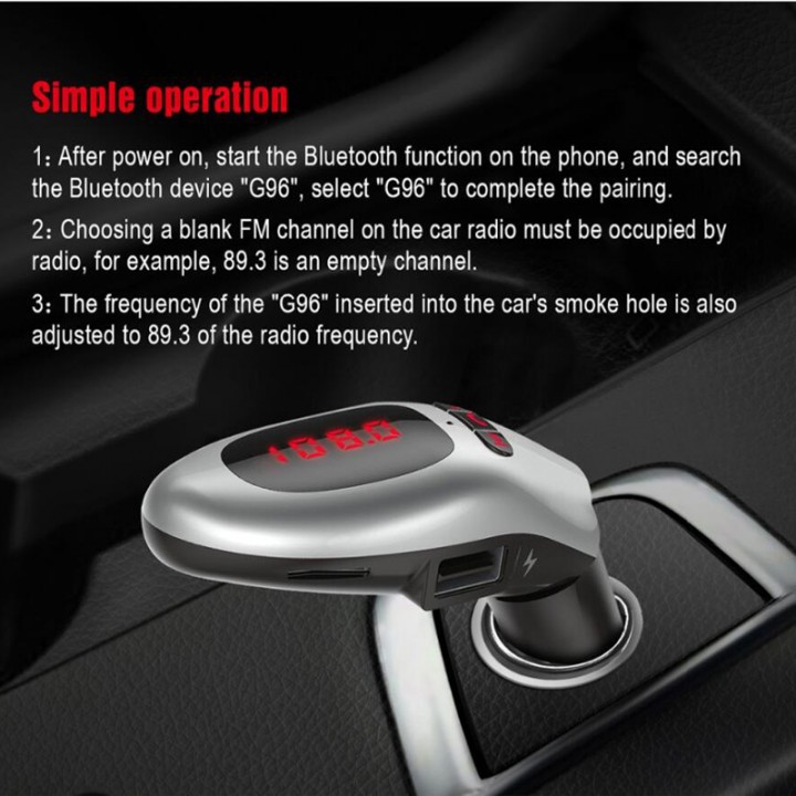 G96 Bluetooth Car MP3 Player Dual USB Charger FM Transmitter