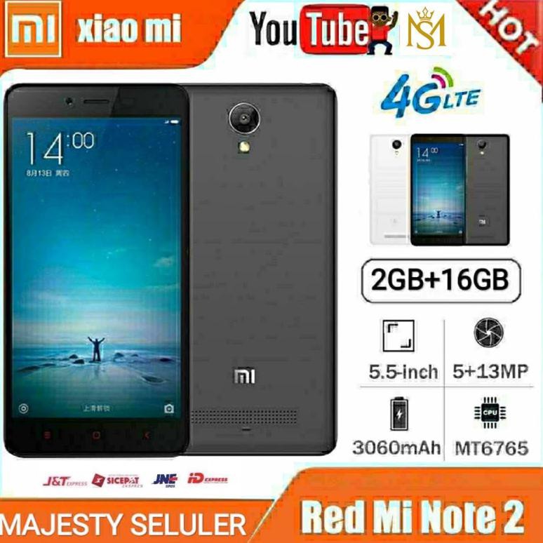 ✨ BISA COD✨ Baru "Promo Xiaomi Redmi Note 2 16/32GB RAM 2GB 4G LTE 3060mAh 5.5MP BM45 New | HP