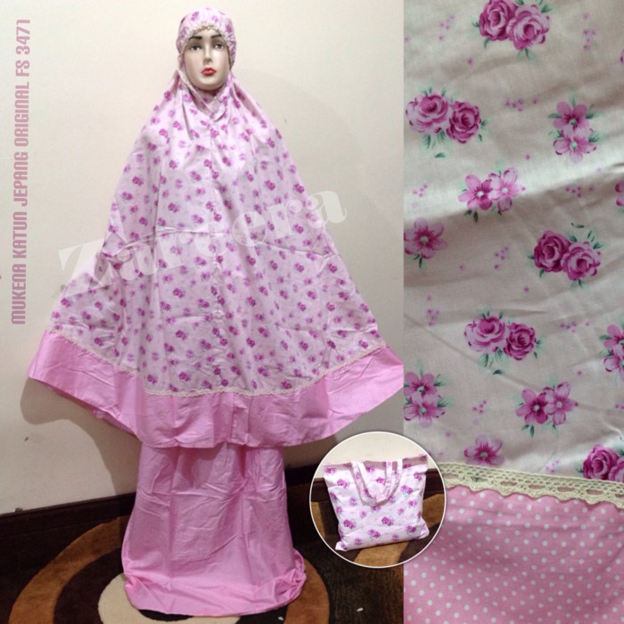 MUKENA KATUN JEPANG BUNGA ORIGINAL