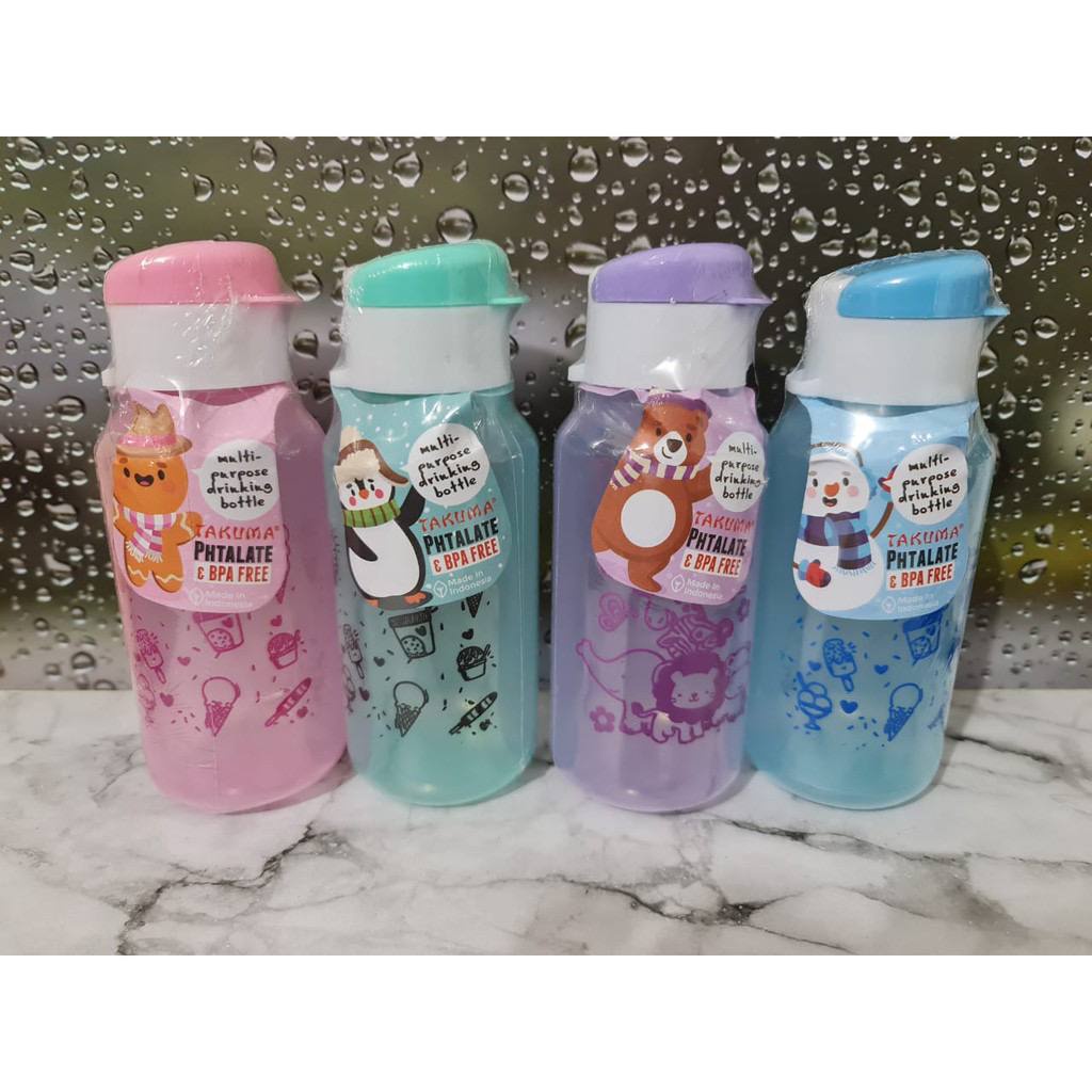 BOTOL Minum FLIP TOP TAKUMA 350 ML Souvenir ulang tahun anak anak sovenir ultah bingkisan