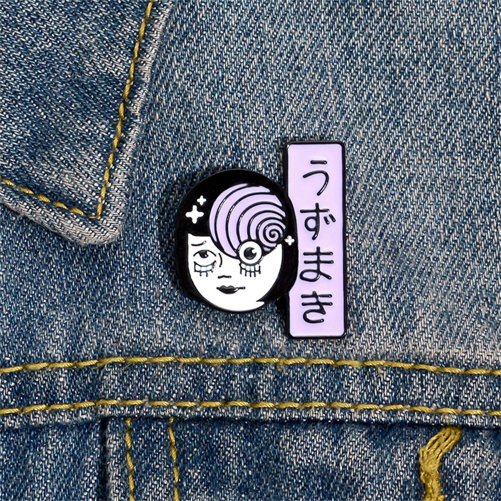 Needway   Junji Ito Anime Pin Aksesoris Pakaian Anime Japan Korsase Kawakami Tomie Horrific Picasso Style Pin Badge