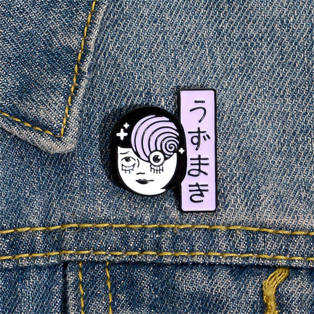 Needway   Junji Ito Anime Pin Aksesoris Pakaian Anime Japan Korsase Kawakami Tomie Horrific Picasso Style Pin Badge