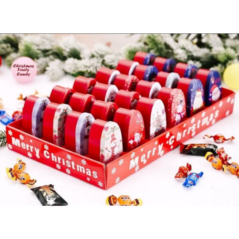 

MURAH Christmas Fruity CANDY Permen Rasa Buah Kemasan Kaleng HADIAH NATAL