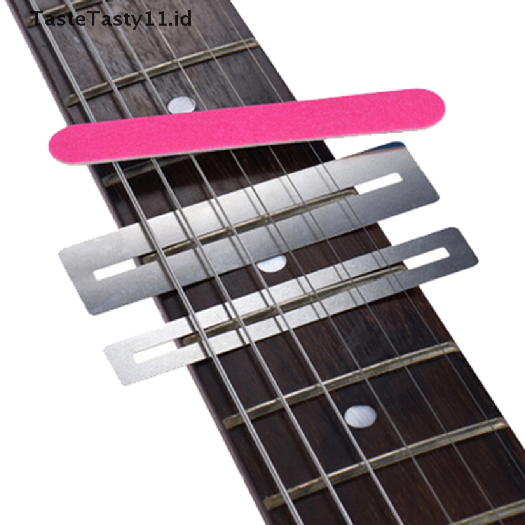 【TasteTasty】 Guitar fret Repairing Tool Set Stainless Steel Protector shims &amp; Sanding Polish .