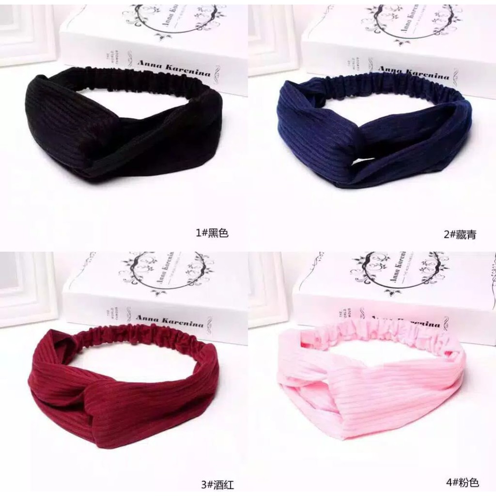 *ALIBABA1688*COD Bando rambut ala Jepit Korea Bandana Rajut Aksesoris Wanita Karet B19