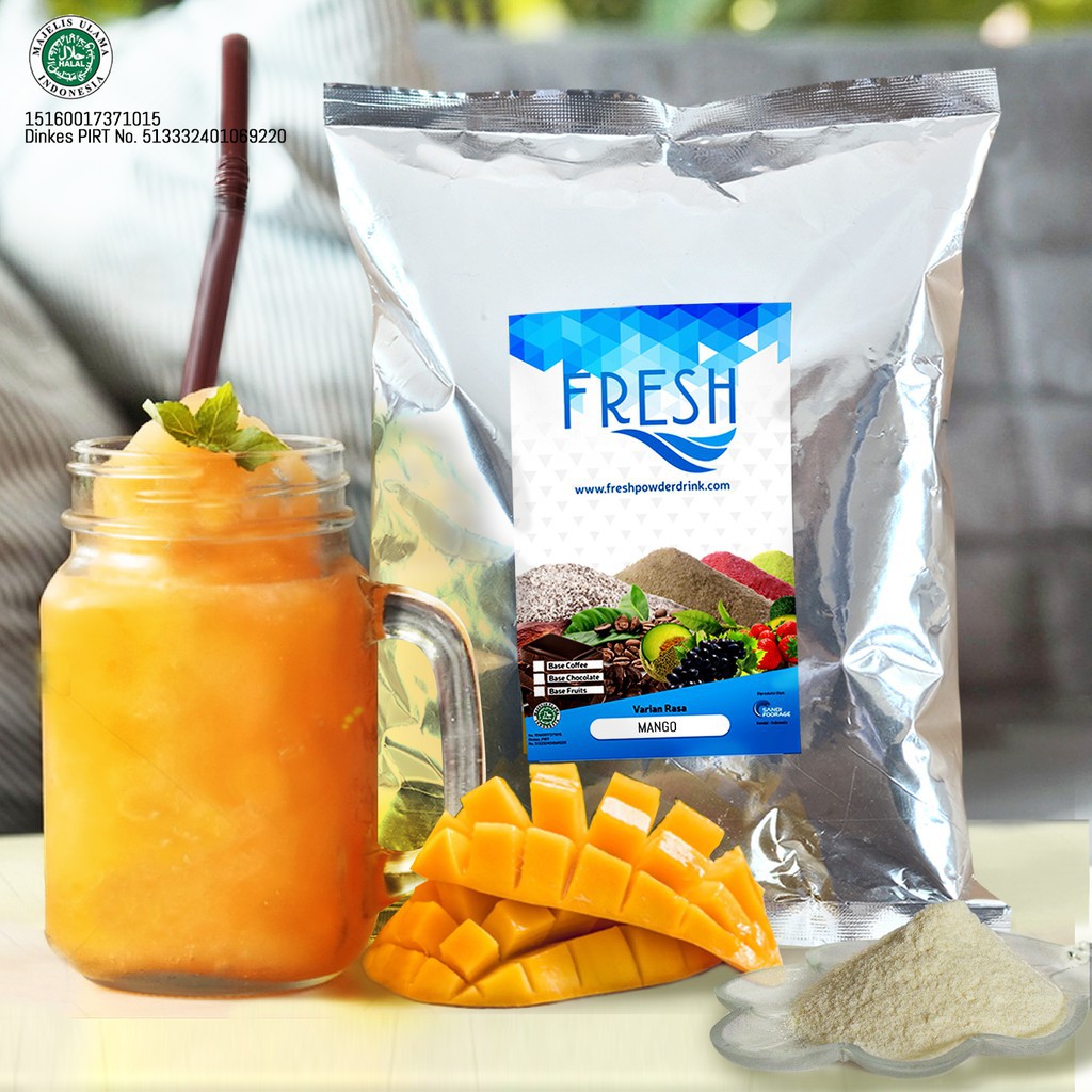 

BUBUK MINUMAN BUAH RASA MANGGA FRESH POWDER DRINK 1 KG