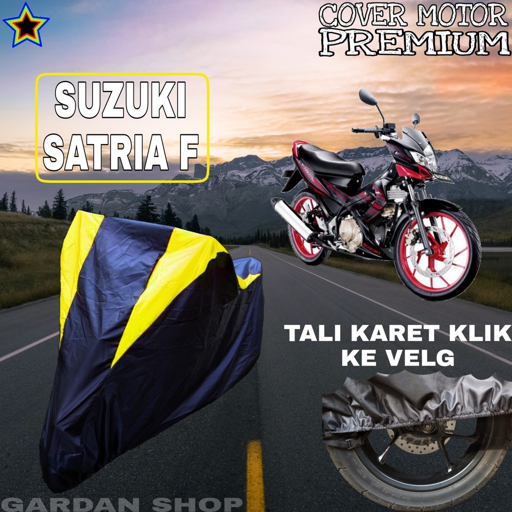 Sarung Motor SUZUKI SATRIA F Hitam Kuning Body Cover Penutup Pelindung Motor Suzuki Satria PREMIUM