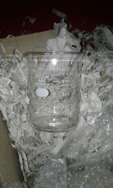 Beaker Glass Iwaki Pyrex 1000 Ml Low Form/gelas Kimia Kaca / Gelas Piala