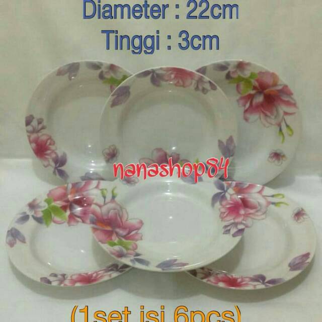 Piring Melamin Motif Bunga
