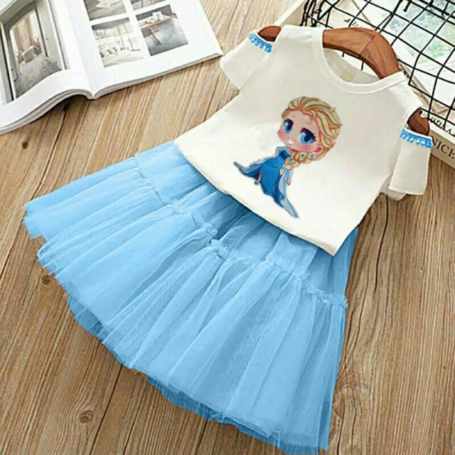 SET ROK LED/SETELAN ANAK MURAH BAHAN KAOS COMBAD ROK TILE FIT 3-5THN/GROSIR TANAH ABANG/FREE ONGKIR