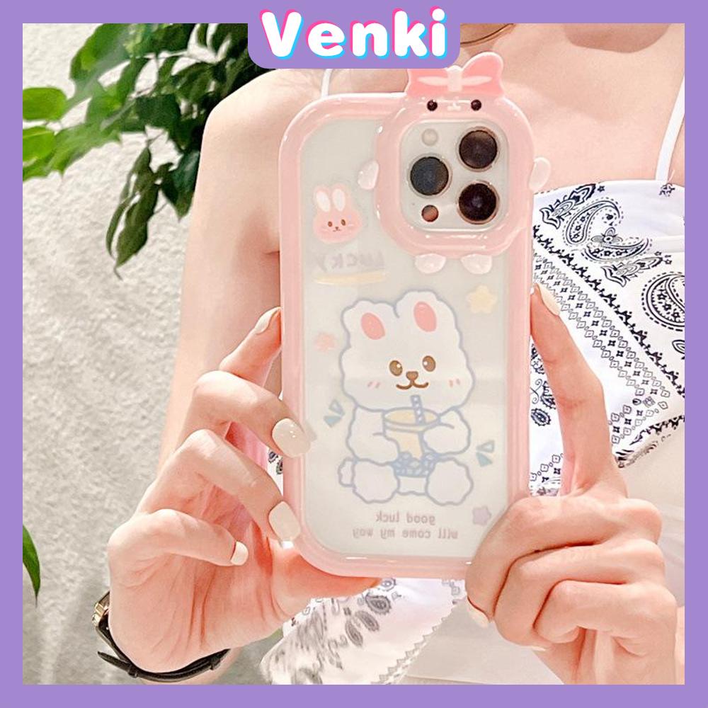 iPhone Case Silicone Soft Case Clear Case Airbag Shockproof Protection Camera Shiny Feel Bunny Cartoon Cute Compatible For iPhone 11 Pro Max 13 Pro Max 12 Pro Max 7Plus xr XS Max