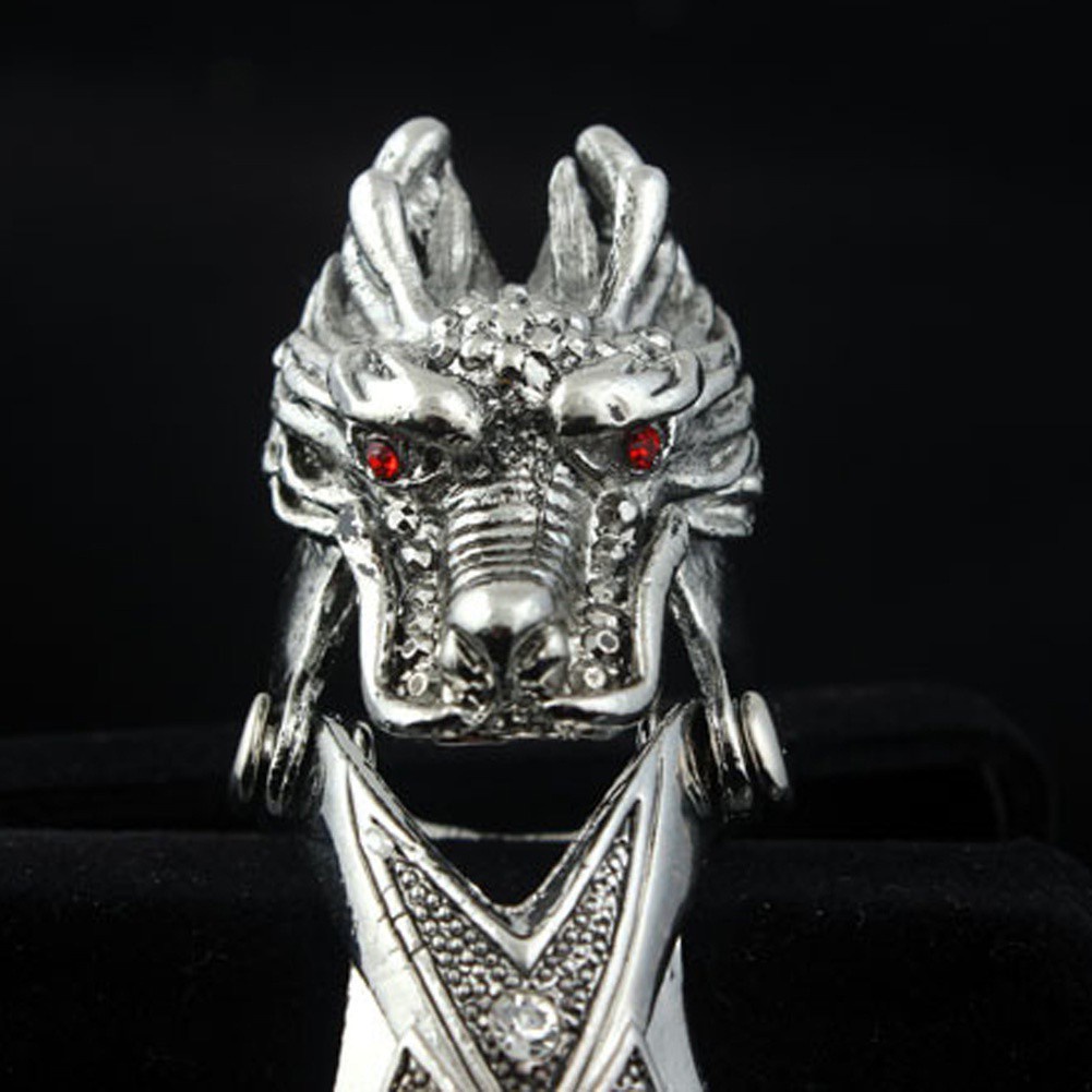 Hospitality Fancyqube Newest Goth Punk Rock Dragon Head Joint The Cock Joint Finger Ring