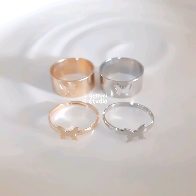 yu na-bi / park jae-eon neverthless inspired ; couple ring ; butterfly ring