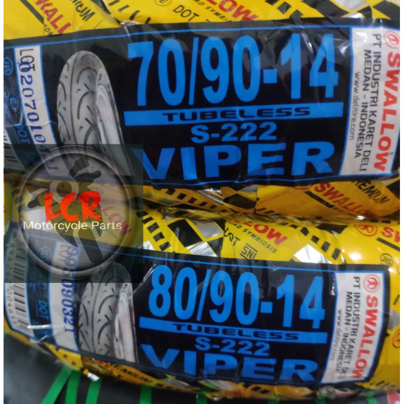 [ASLI 100%] Paket Ban Motor Matic // 70/90 + 80/90-14 Tubeless Tubles Swallow Metik Standar Yamaha M