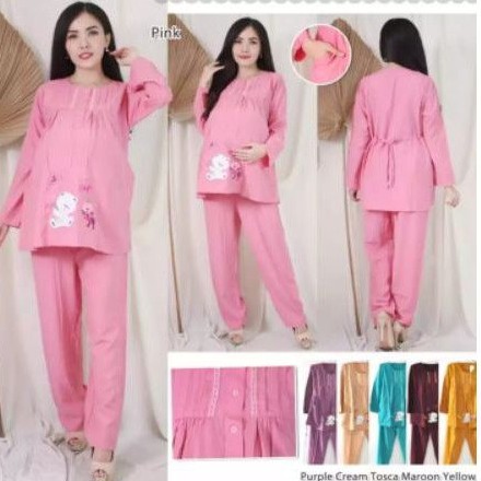 IoriShop/stelan baju hamil/dress hamil/baju hamil/pakaian wanita[COD]-CP PINK