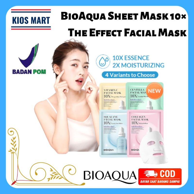 Bioaqua Sheet Mask Flowers Series &amp; Sheet Mask 10X The Effect / Masker Wajah