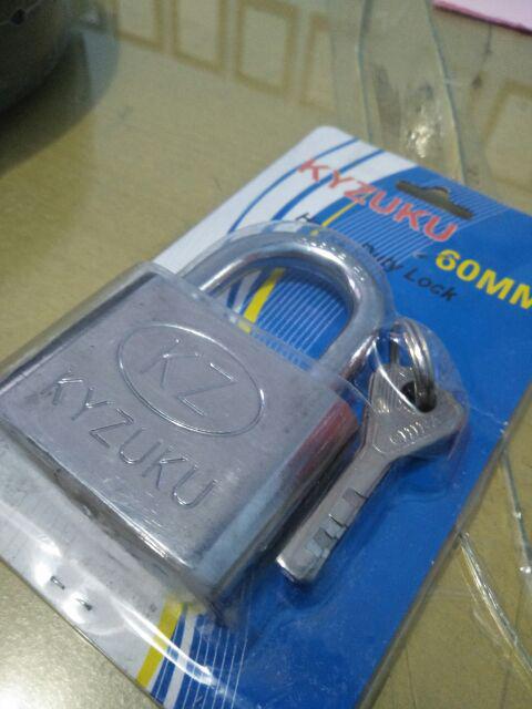 Gembok Stenlis 60mm Leher Pendek Iron Pad Lock Kunci Gembok Pintu Garasi Anti Potong Maling Konci