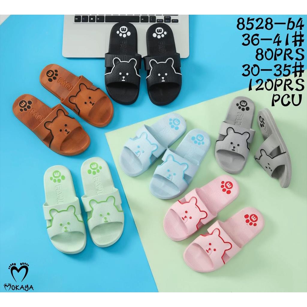 Sandal Slop Jelly Anak Cewek Ban 2 Bear Beruang Sambung Super Cute Cantik Kekinian Terlaris Import Mokaya / Size 30-35 (8528-b4)