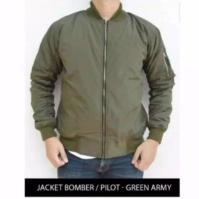 Bomber pria bolak balik - jaket bomber polos army - jaket bomber bolak balik