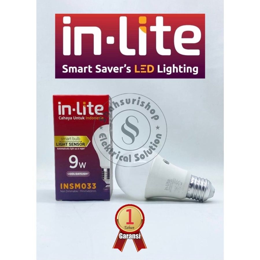 LAMPU SENSOR CAHAYA 9W 9 W WATT INLITE IN-LITE INSM033