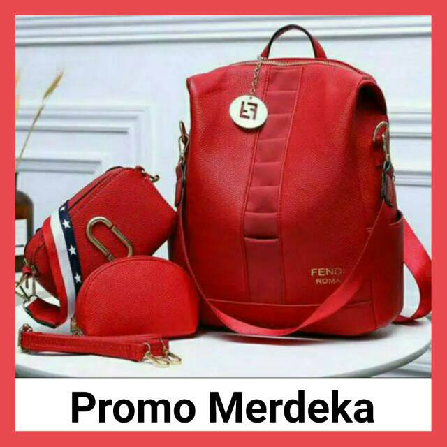 SALE Tas Ransel FENDI*  R1685 (3in1) multifungsi wanita branded batam fashion import