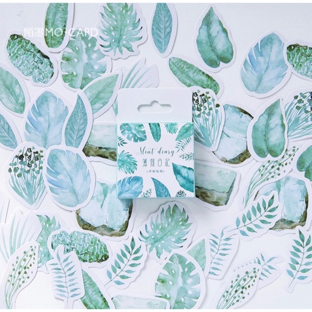 

45 pcs sticker lucu desain daun untuk jurnal/scrapbook/diary