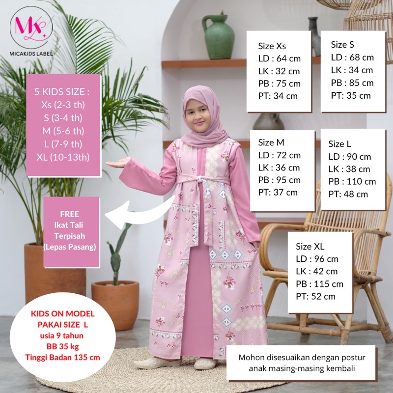 GAMIS COUPLE IBU DAN ANAK GAMIS ABAYA KIRANA GAMIS [Harga Terpisah]