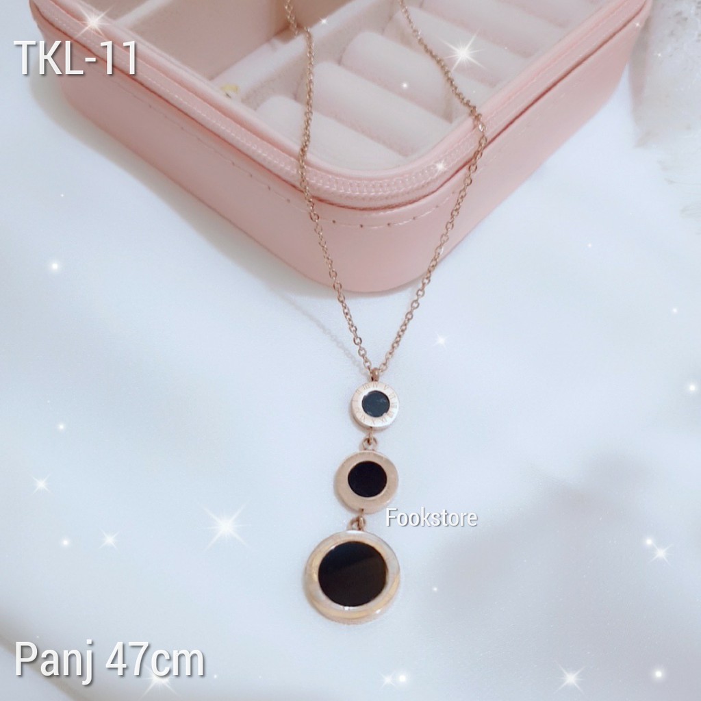 TERMURAH TITANIUM  KALUNG WANITA WARNA ROSE  KUALITAS PREMIUM