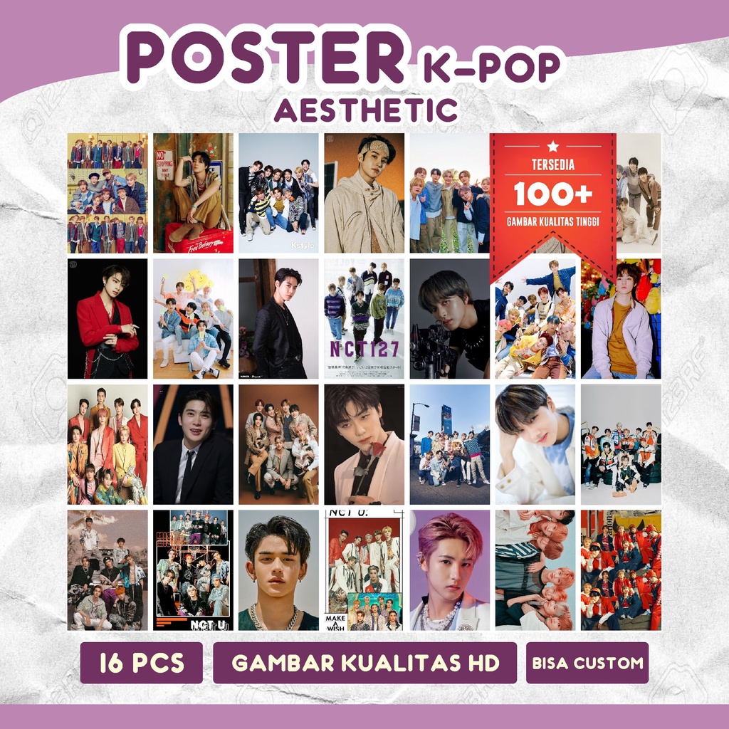 Poster Dinding Aesthetic Kpop BTS BLACKPINK NCT SEVENTEEN TWICE TREASURE Hiasan Dinding A4 A5 A6 Dek
