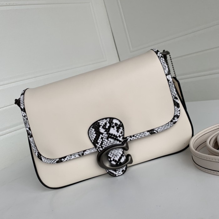 Coach Soft Tabby 26 With Snakeskin - White