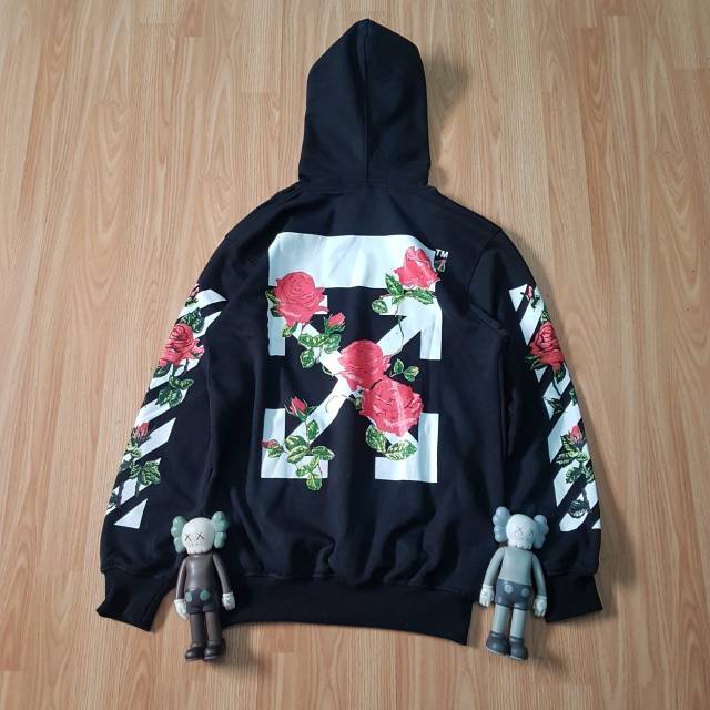 rose off white hoodie