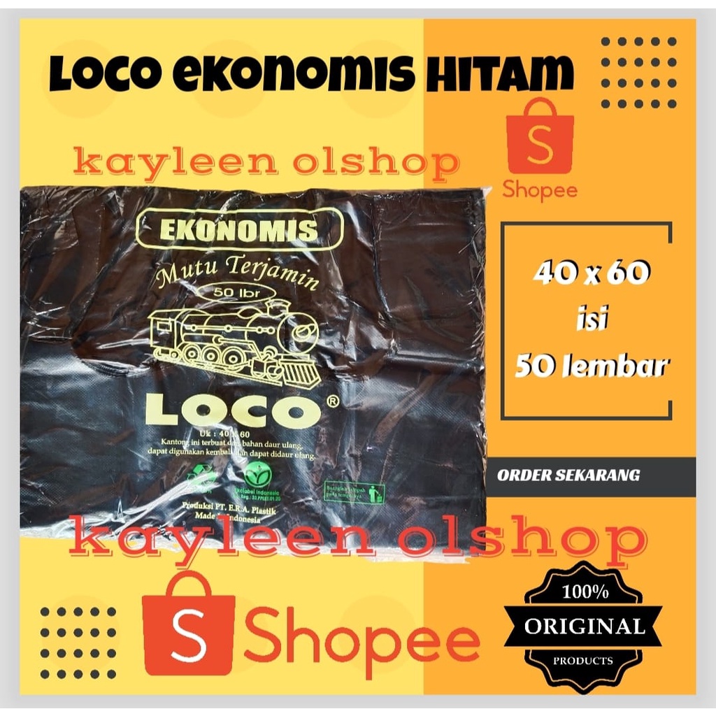 KANTONG KRESEK  LOCO EKO HITAM  kantong plastik loco  eco 40