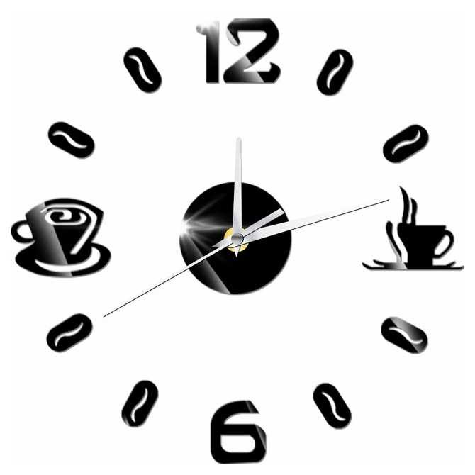 (100% BARANG ORI) Taffware Jam Dinding DIY Giant Wall Clock 30cm Coffee Bell - DIY-12