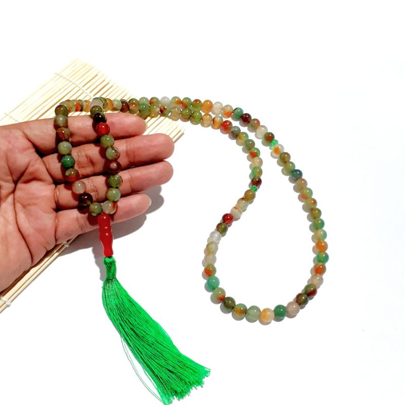TASBIH BATU AKIK EDONG ASLI NATURAL 99 BUTIR