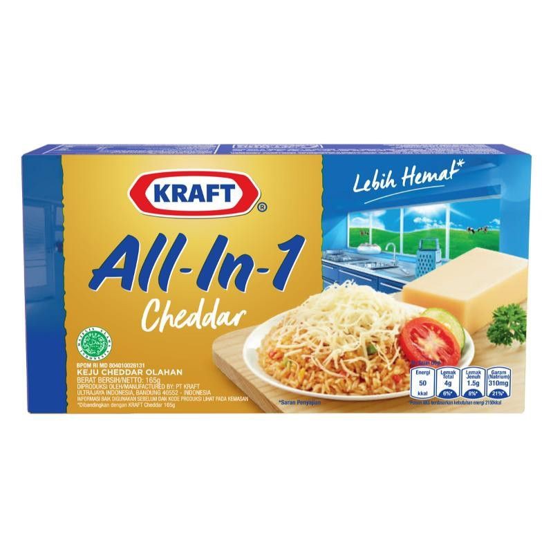 

keju kraft all in one kraft cheddar cheese kraft all in 1 165 gr keju parut kraft