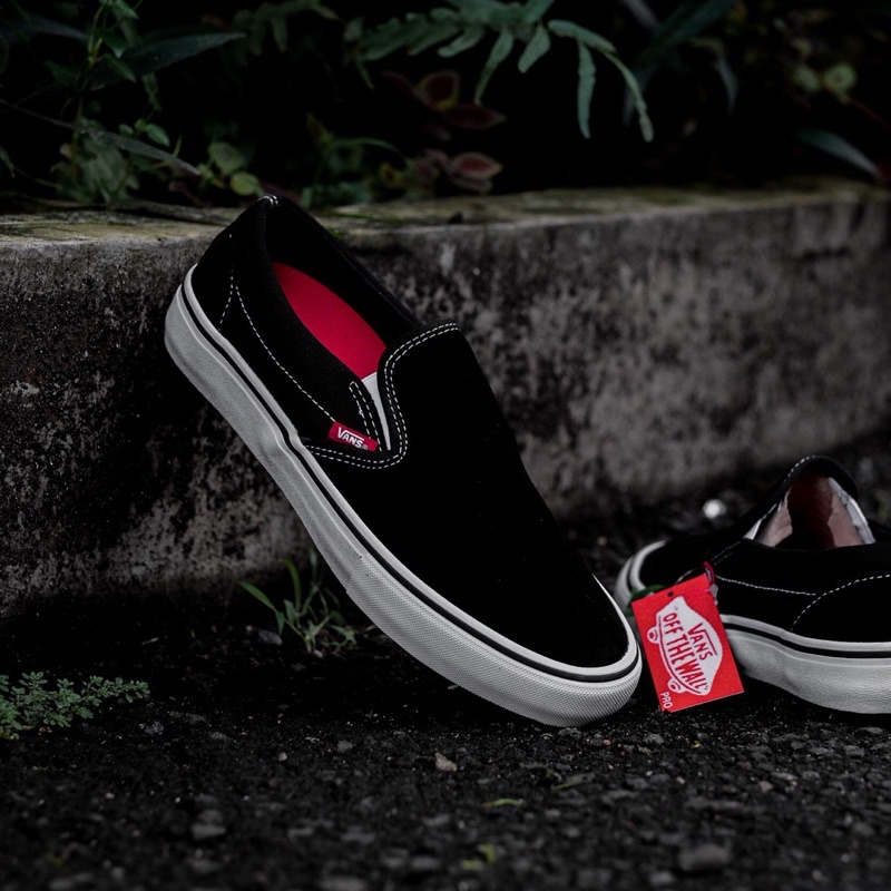 VANS SLIP-ON PRO BLACK WHITE ORIGINAL 100%