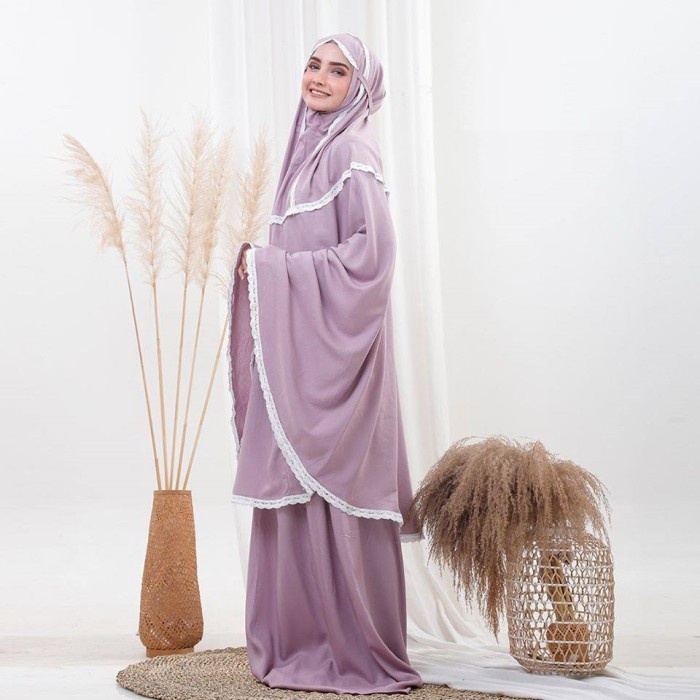 MUKENA- DIONISIA TYARA MUKENA DEWASA MODEL TERBARU JUMBO RENDA - PINK, ONE SIZE -MUKENA.