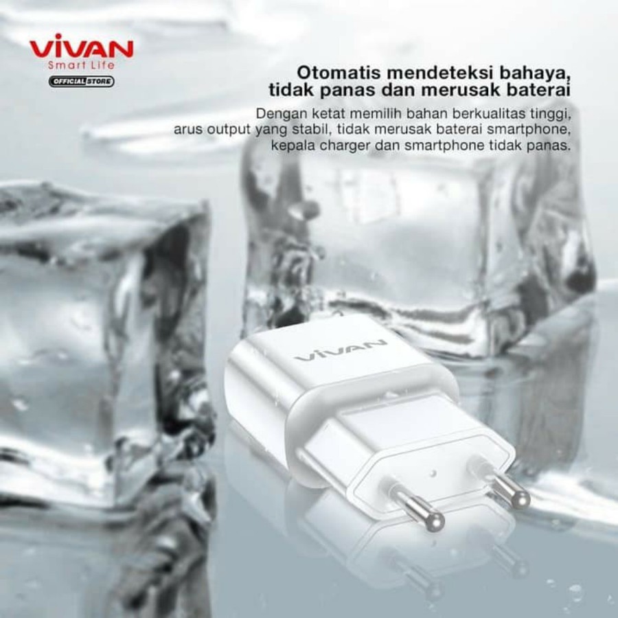 VIVAN Power Oval 3.0 ll Adaptor Charger 18W Quick Charging Batok Charger 1USB Garansi Original Resmi