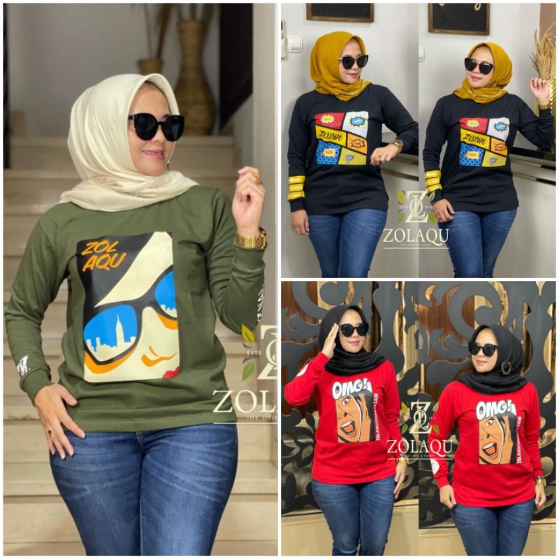 KAOS ZOLAQU 100% ORIGINAL TERBARU TERLARIS MERAHNEW, HITAM NEW DAN HIJAU ARMI NEW TANPA BAN