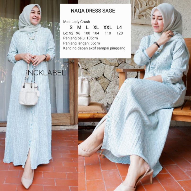 gamis dres wanita terbaru naqa dres mat lady crush adem halus tebal