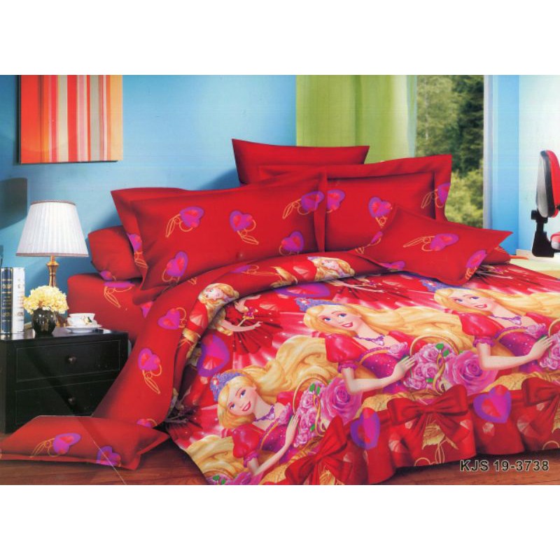 Sprei Disperse Merah Barbie