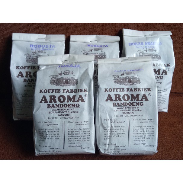 

KOPI AROMA 500 GR - ARABICA / ROBUSTA - Fresh Asli - BUBUK HALUS / MEDIUM / KASAR / BIJI KOPI - Tokomart Shop - Indonesia Coffee