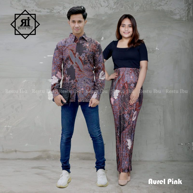 Kemeja Batik Pria Couple Rok Plisket Batik Wanita Bawahan Kebaya - BOLEH RIQUEST MOTIF BATIK - KEMEJA BATIK PREMIUM