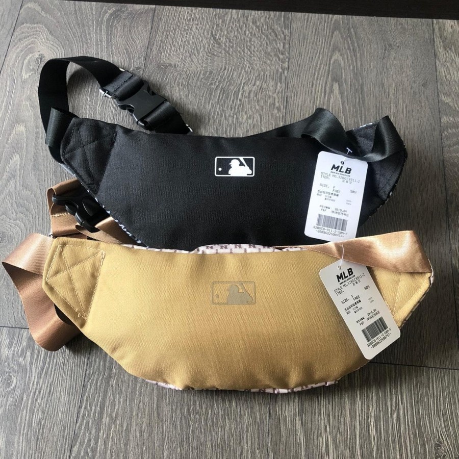 tas pria selempang pinggang WAISTBAG NY MLB pattern logo