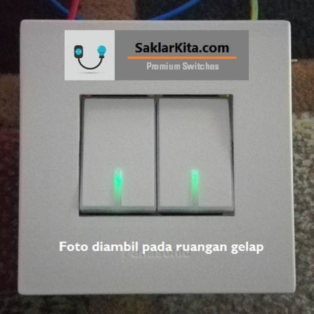 Panasonic White NEON Saklar 2 Gang