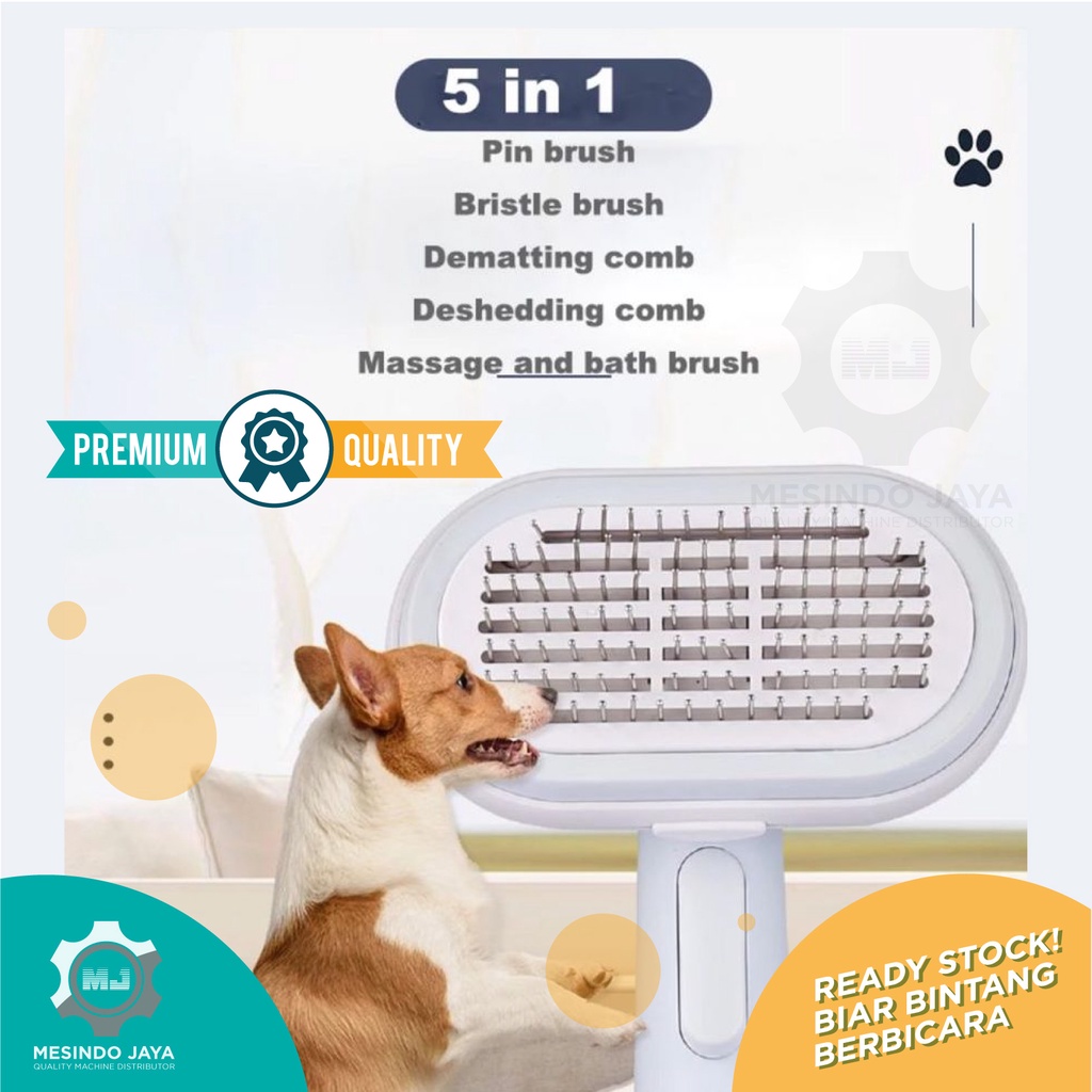 5 in 1 Grooming Set Sisir Sikat Bulu Anjing Kucing Hewan Comb Dog Cat