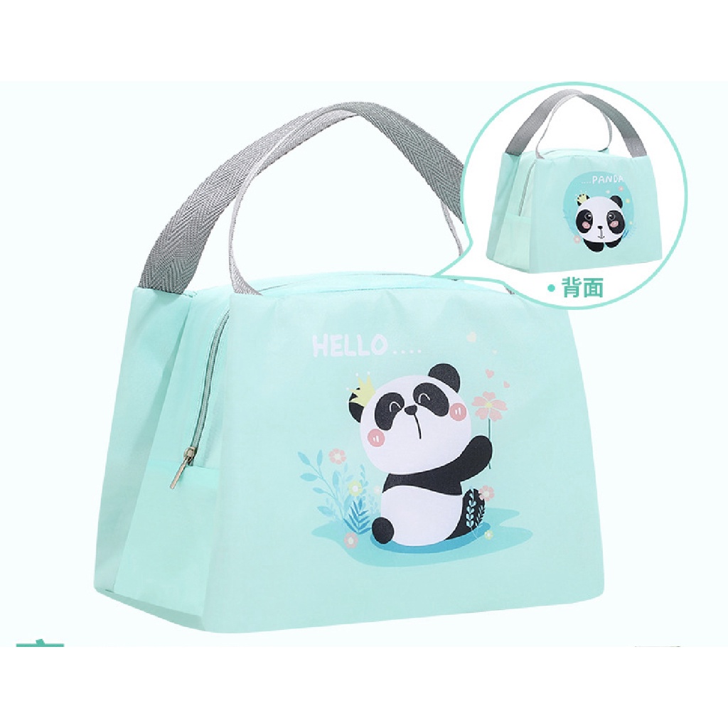 NAOMI - Peony Lunch Bag Import - Tas Makanan - tas bekal - Karakter Bagus Cartoon Hand Bag Lunch Box Waterproof - tas bahan canvas premium - tas makan premium