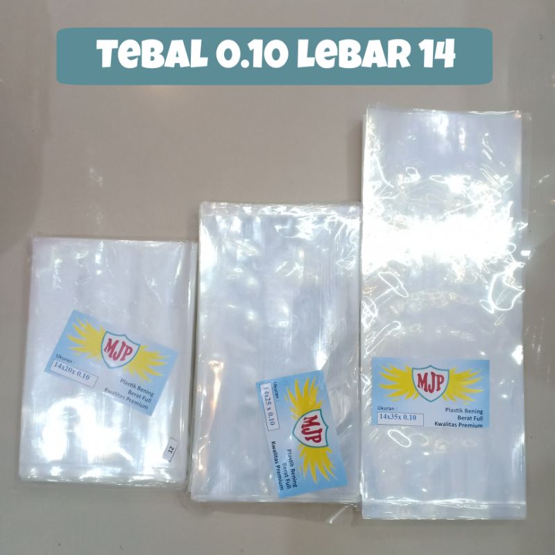 Plastik PP Bening MJP Tebal 0.10 Uk.14x20 14x25 14x35 Plastik Kemasan Bungkus Snack