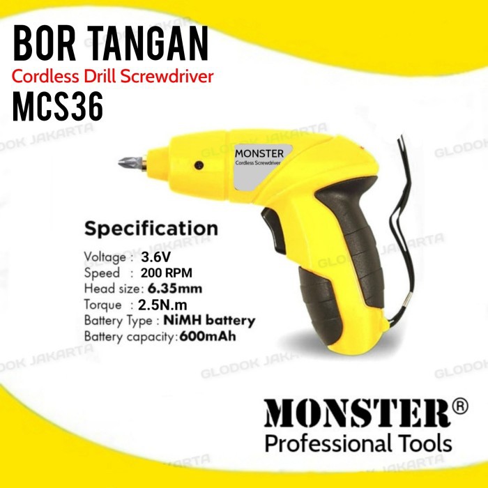 Mesin Bor Baterai Cordless Drill Screwdriver Bor Tangan Baterai