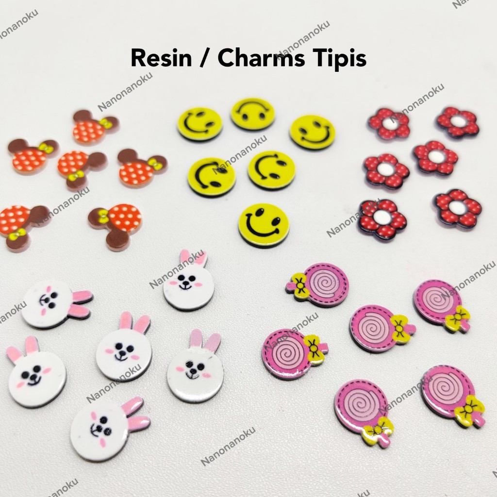 [20 pcs] Resin / Charms Tipis DIY Craft Kerajinan Tangan Aksesoris